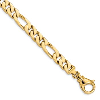 14K Yellow Gold 7.7mm Hand-Polished Fancy Link Bracelet
