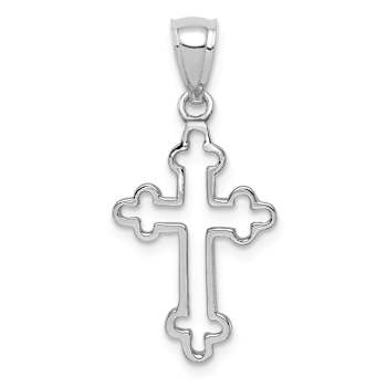 Rhodium Over 14k White Gold Polished Reversible Cross Pendant