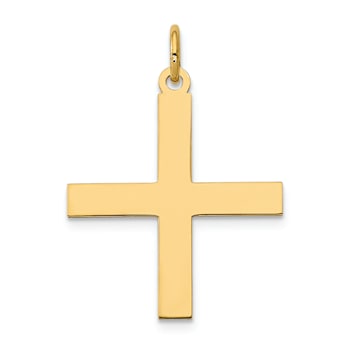 14k Yellow Gold Laser Designed Greek Cross Pendant