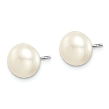 Rhodium Over Sterling Silver 8-9mm Set of 3 White/Pink/Purple Button FWC
Pearl Earrings