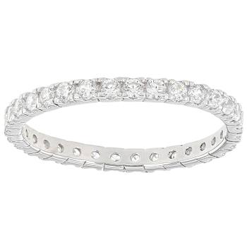 CZ Eternity Band Ring Set of 5 in Rhodium Over Sterling Silver