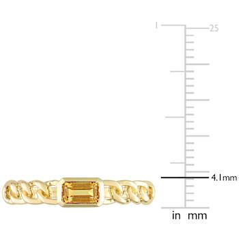 Citrine 10K Yellow Gold Link Ring 0.34ctw