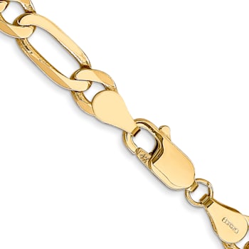 14K Yellow Gold 5.25mm Flat Figaro Chain Necklace