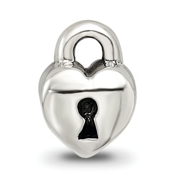 Sterling Silver Heart Lock Bead