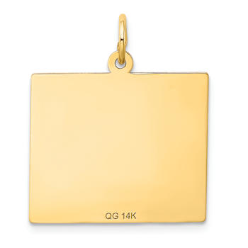 14k Yellow Gold Satin Sunday the First Day Calendar Pendant