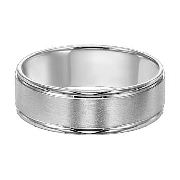 6mm Flat Comfort Fit Band with Round Edges & Brushed Finish in 10k
White Gold