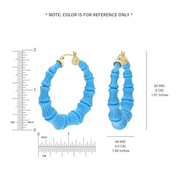 14K Yellow Gold Over Sterling Silver Bamboo Acrylic Hoops in Grape