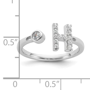 Rhodium Over 14K White Gold Lab Grown Diamond VS/SI GH, Initial H
Adjustable Ring