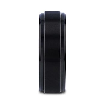 REVOLVE Black Tungsten Brushed Finish Spinner Polished Base Spinning
Band 6mm