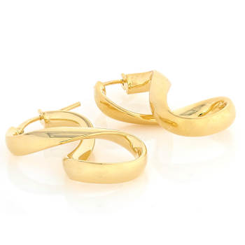 Infinity Hoop Earrings In 18K Gold Over Bronze