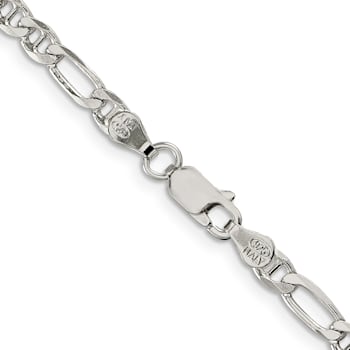 Sterling Silver 3.75mm Figaro Anchor Chain Necklace