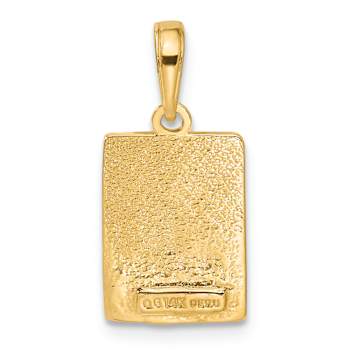 14k Yellow Gold Textured Mile 0 Key West Mile Marker Pendant