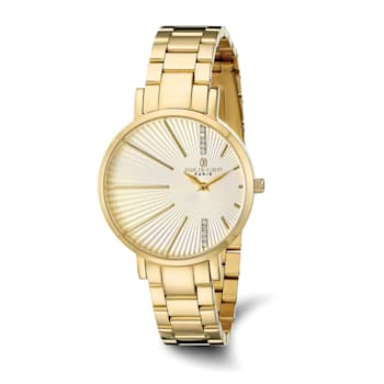 Charles Hubert Ladies IP Plated Stainless Steel Champagne Dial Watch