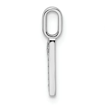 Rhodium Over 14k White Gold Diamond Number 1 Pendant