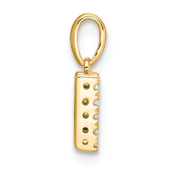 14K Yellow Gold Diamond Letter W Initial with Bail Pendant