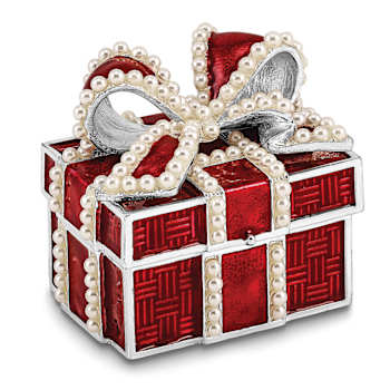 EXCITEMENT Simulated Pearl Red Gift Box Trinket Box