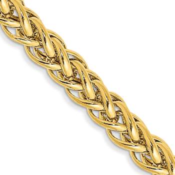 14k Yellow Gold 4.3mm 3-Wire Wheat Link 24 Inch Chain
