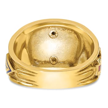 10K Two-Tone Yellow and White Gold Men's Textured and Enameled 33rd
Degree Masonic Ring