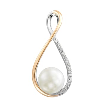 Freshwater Pearl and Diamond Accent Sterling Silver/14K Gold Over
Sterling Silver Pendant with Chain