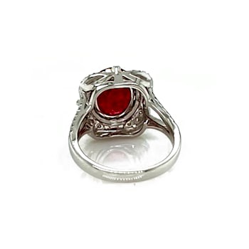 5.37 Ctw Ruby and 0.75 Ctw White Diamond Ring in 18K 2-Tone