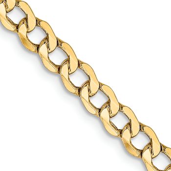 14k Yellow Gold 4.3mm Semi-Solid Curb Link Chain 22"
