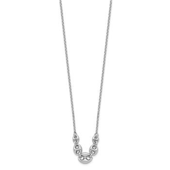 Rhodium Over Sterling Silver 16-inch with 2-inch Extension Necklace