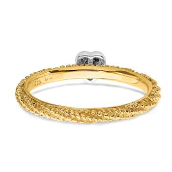 14K Yellow Gold Over Sterling Silver Diamond Stackable Expressions Heart
Ring 0.02ctw