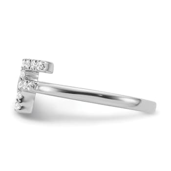 Rhodium Over 14K White Gold Lab Grown Diamond VS/SI GH, Initial F
Adjustable Ring