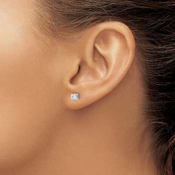 Rhodium Over 14K White Gold Lab Grown Diamond Fashion Earrings