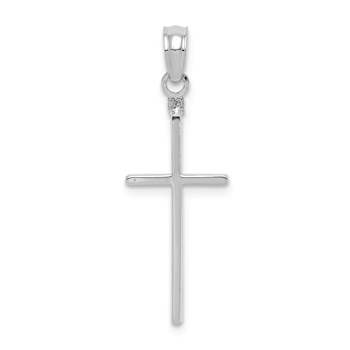Rhodium Over 14k White Gold Polished Cross Pendant