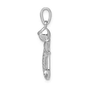 Rhodium Over 14k White Gold Diamond Infinity Angel Pendant