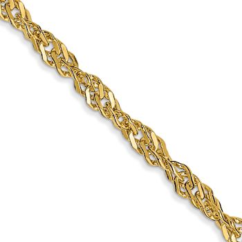 14k Yellow Gold 2.75mm Singapore Link 16 Inch Chain