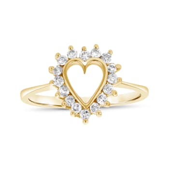 0.30ctw Diamond Heart Shaped Ring in 14k Yellow Gold