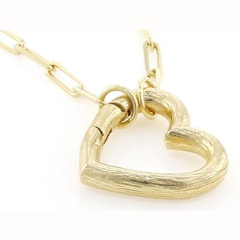 Heart Paperclip Pendant Necklace In 18K Gold Over Sterling Silver 2.3mm
18 Inch