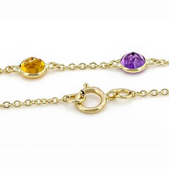 Multi-Gem 14k Yellow Gold 18" Necklace 10.45ctw