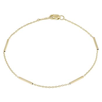 Gold Bar Station Bracelet In 10K Gold