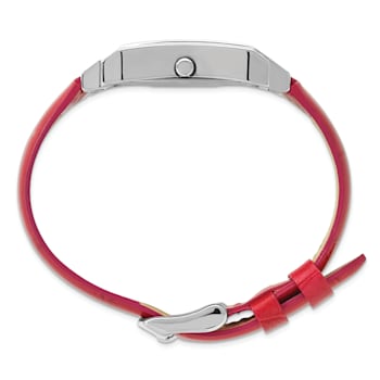 Ladies Charles Hubert Stainless Steel Red Leather Band 23x32mm Watch