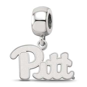 Sterling Silver Rhodium-plated LogoArt University of Pittsburgh Small
Dangle Bead