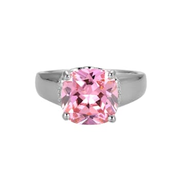 Pink And White Cubic Zirconia Platinum Over Silver October Birthstone
Ring 7.12ctw