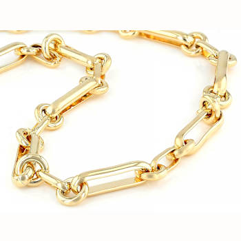 Scroll Necklace In 18K Gold Over Bronze 22 Inch