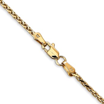14k Yellow Gold 1.9mm Solid Diamond-Cut Parisian Wheat 20 Inch Chain