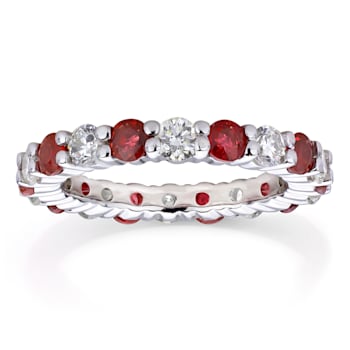 2.20ctw Ruby and Diamond Eternity Band Ring in 14k White Gold