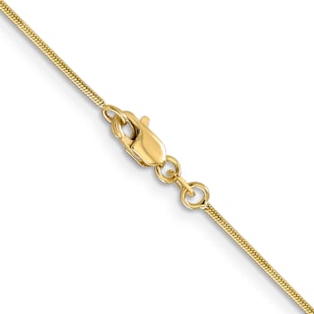 10k Yellow Gold 0.9mm Solid Round Snake 18 Inch Chain