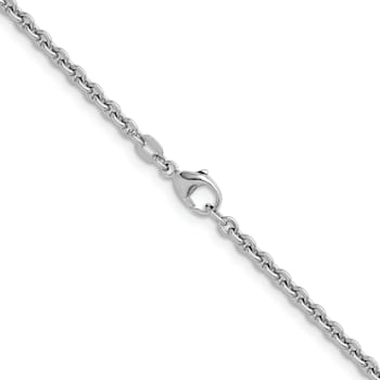 Rhodium Over Sterling Silver 3.1mm Rolo 30 Inch Chain