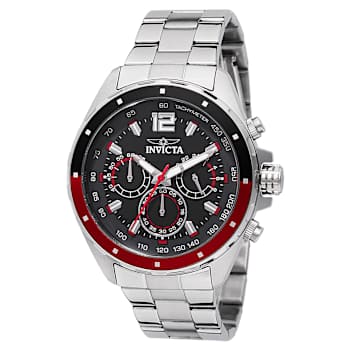 Invicta Speedway 44mm Black Dial Stainless Steel Band Quartz Watch