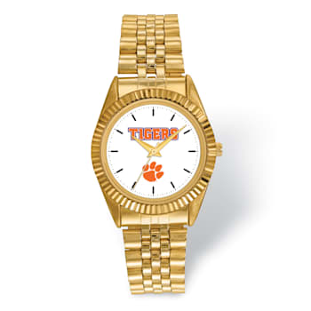 LogoArt Clemson University Pro Gold-tone Gents Watch