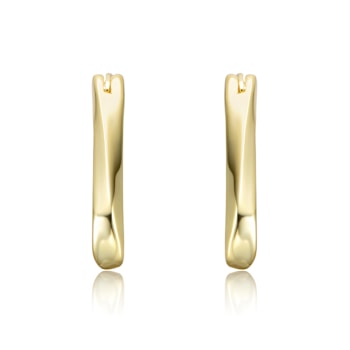 Twisted Wavy Hoop Earrings In 14K Gold Over Brass