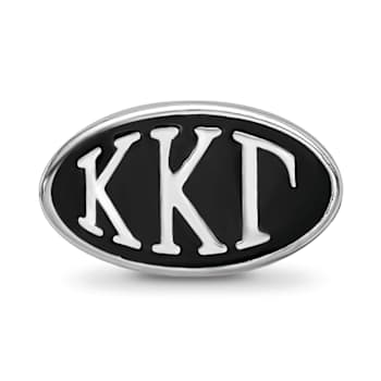 Sterling Silver LogoArt Kappa Kappa Gamma Oval Greek Letters Bead