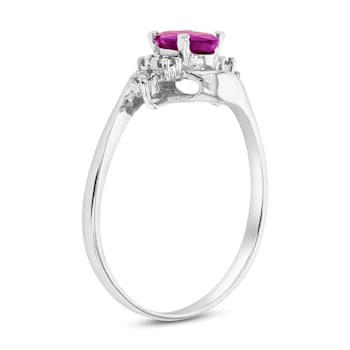 0.40ctw Ruby and Diamond Ring in 14k White Gold