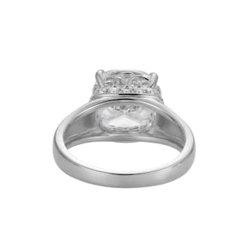 White Cubic Zirconia Platinum Over Sterling Silver April Birthstone Ring 6.71ctw